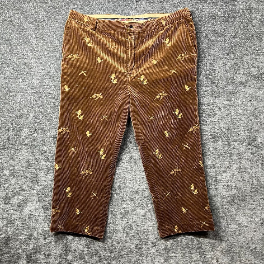 Vintage Polo Ralph Lauren Pants Mens Brown Corduroy Mallard Duck Shotgun - 42X30
